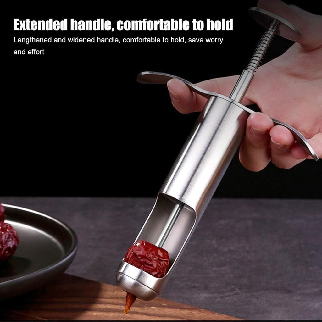 Инструмент для удаления косточек из красных фиников и семян боярышника, многоразовый инструмент для удаления косточек из винограда, инструмент для удаления сердцевины фруктов из нержавеющей стали для красных фиников, боярышника, винограда