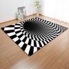 3D Three-Dimensional Large Carpet Door Mat Black And White Vortex Living Room Large Square Floor Mat Non-Slip Foot Mat