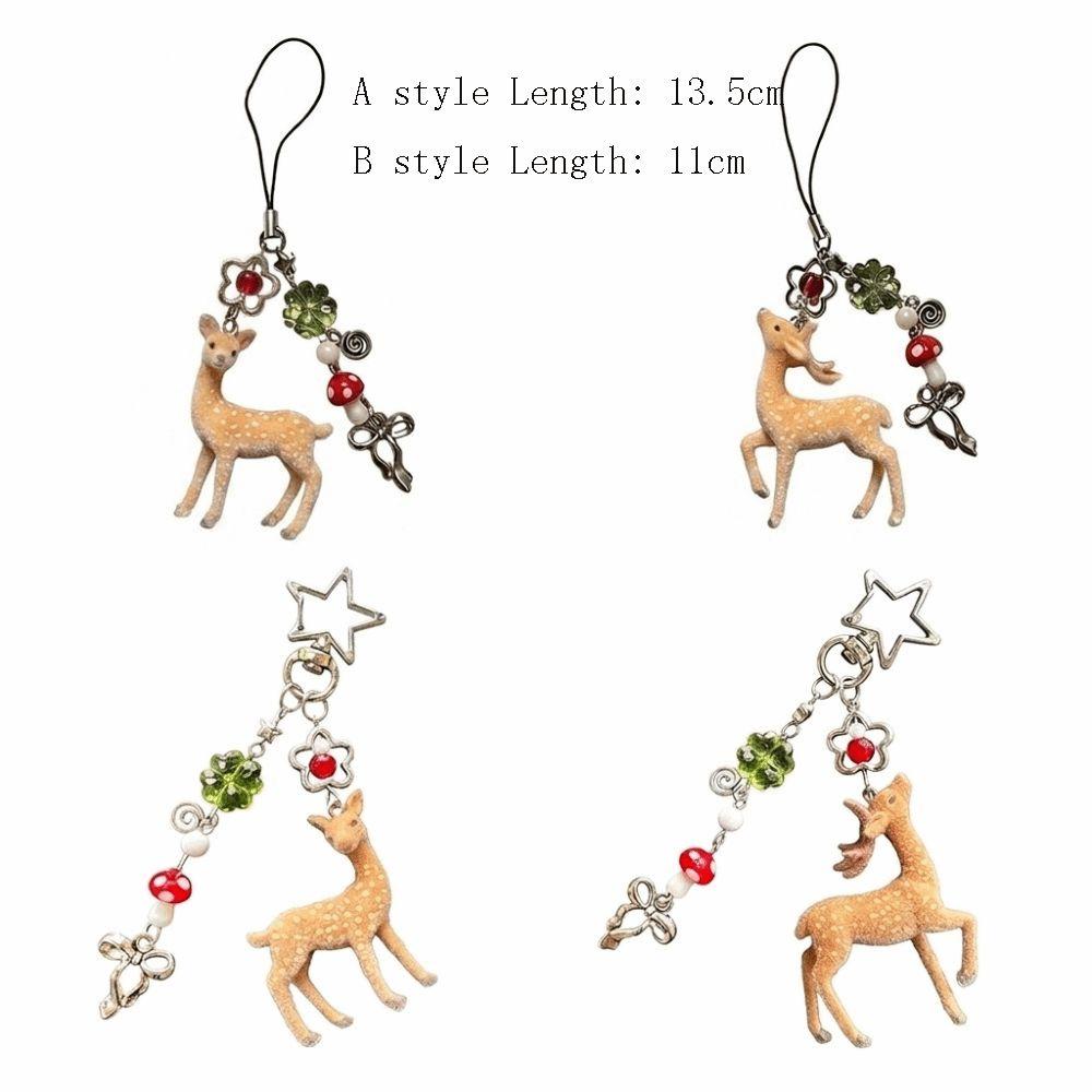 11.5cm Length Deer Keychain Handmade Keychain Pendant Adorable Fawn Phone Charms
