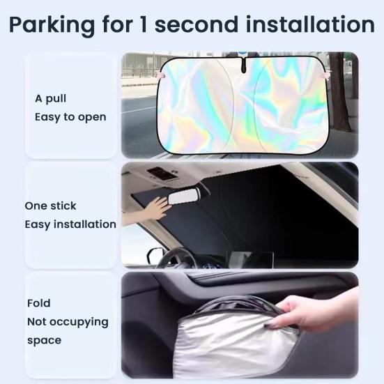 Car Windshield Sun Shade Protective Cover UV Resistant Simple Installation Universal Foldable Windshield Cover Sun Shade