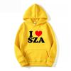 I Love SZA Retro Women's and Men's Hooded Pullover Fashion Couple Casual Hip Hop Sweatshirt Large