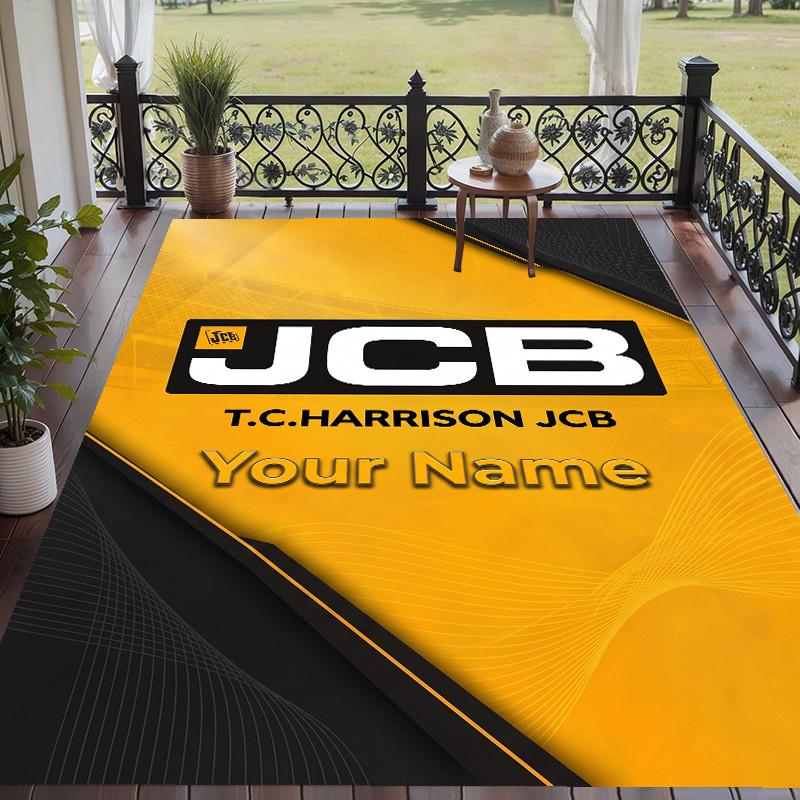Custom Text Printed Rug JCB Non Slip Floor Carpet For Home Room Decor