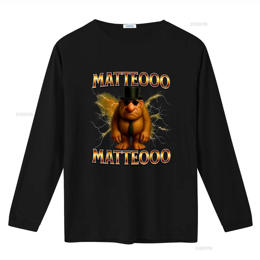 Matteo Funny Italian Brainrot Meme T Shirt Classic Adult S 4XL Unique Design with Lightning and Stylish Character Print