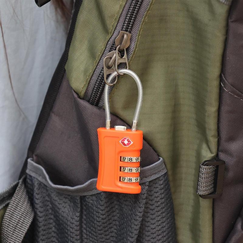 TSA Customs Code Lock for Travel Luggage Combination Padlock Password Changeable Locks Backpack Zipper with Cable Cabinet Locker