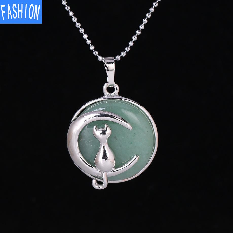 Простое темпераментное ожерелье с подвеской в виде лунного кота