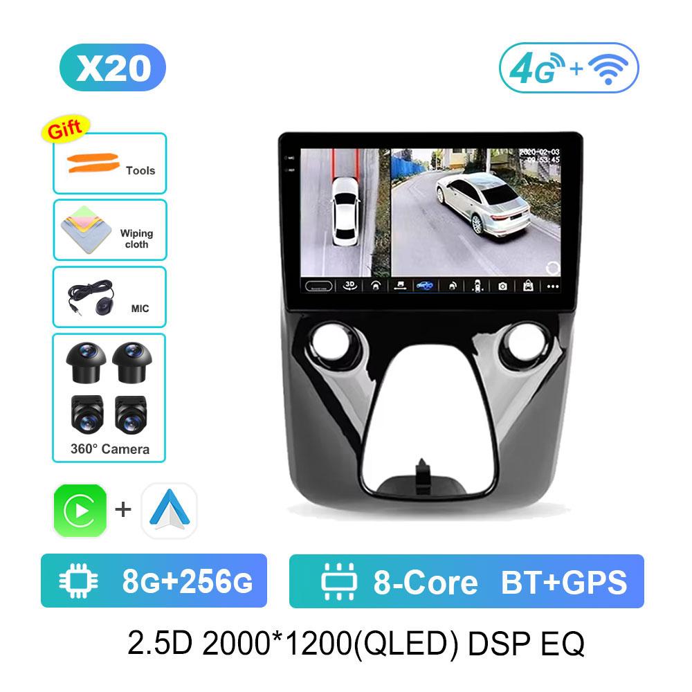 Navigation GPS Car Video Multimedia Player for Toyota Aygo For Peugeot 108 For Citroen C1 2016 - 2020 Android OS WiFi BT 4G