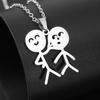 Модный милый кулон в виде лица из нержавеющей стали, забавный кулон для пары, подарок на вечеринку, праздничный подарок, аксессуары