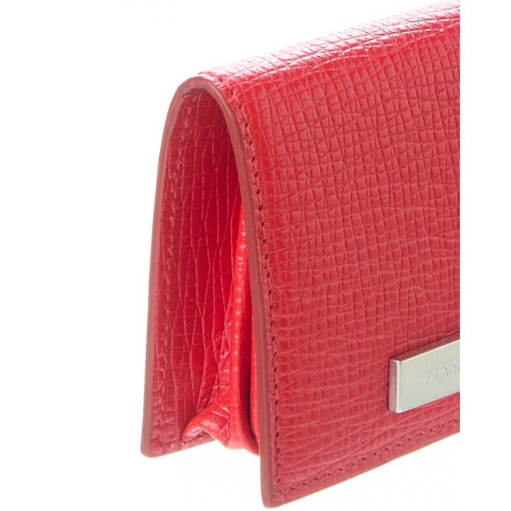Salvatore Ferragamo Ferragamo Logo Leather Coin Purse Red