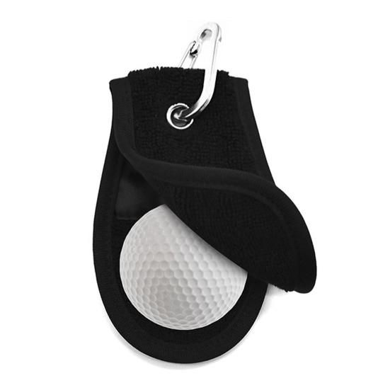 Полотенце для мячей для гольфа Мягкое впитывающее маленькое полотенце для мячей для гольфа с зажимом для сумок для гольфа Аксессуары для чистки мячей для гольфистов