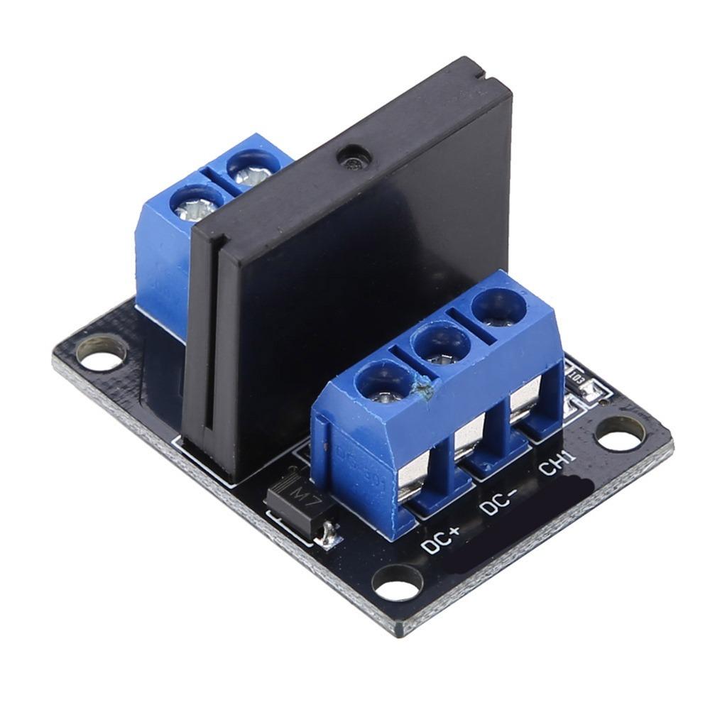 DC 5/12V 1 Channel Solid State Relay Module 240VAC 2A High Level Trigger 1 Channel SSR Board 1-Channel with Fuse