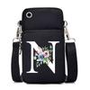 Letter Printing, Black Oblique Span Bag, Mobile Phone Bag, Light To Carry, Vertical Length And Width, Change Bag.