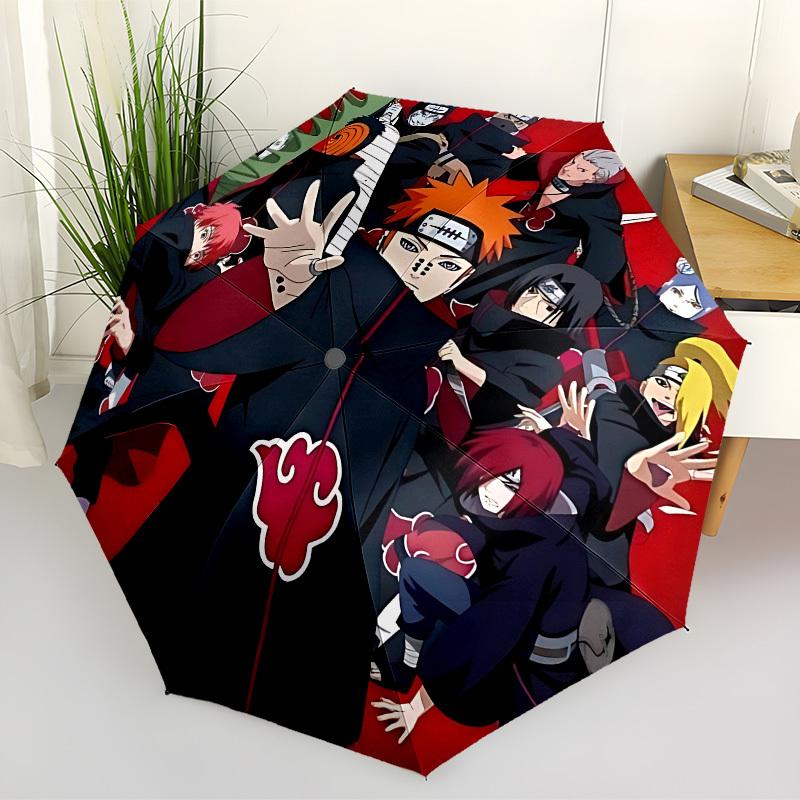 1pc Akatsuki, [Automatic Folding Umbrella] Durable Iron Frame & Rod, Portable Folding, All Seasons, Home Travel Outdoor, Makes a Great Holiday Gift yy