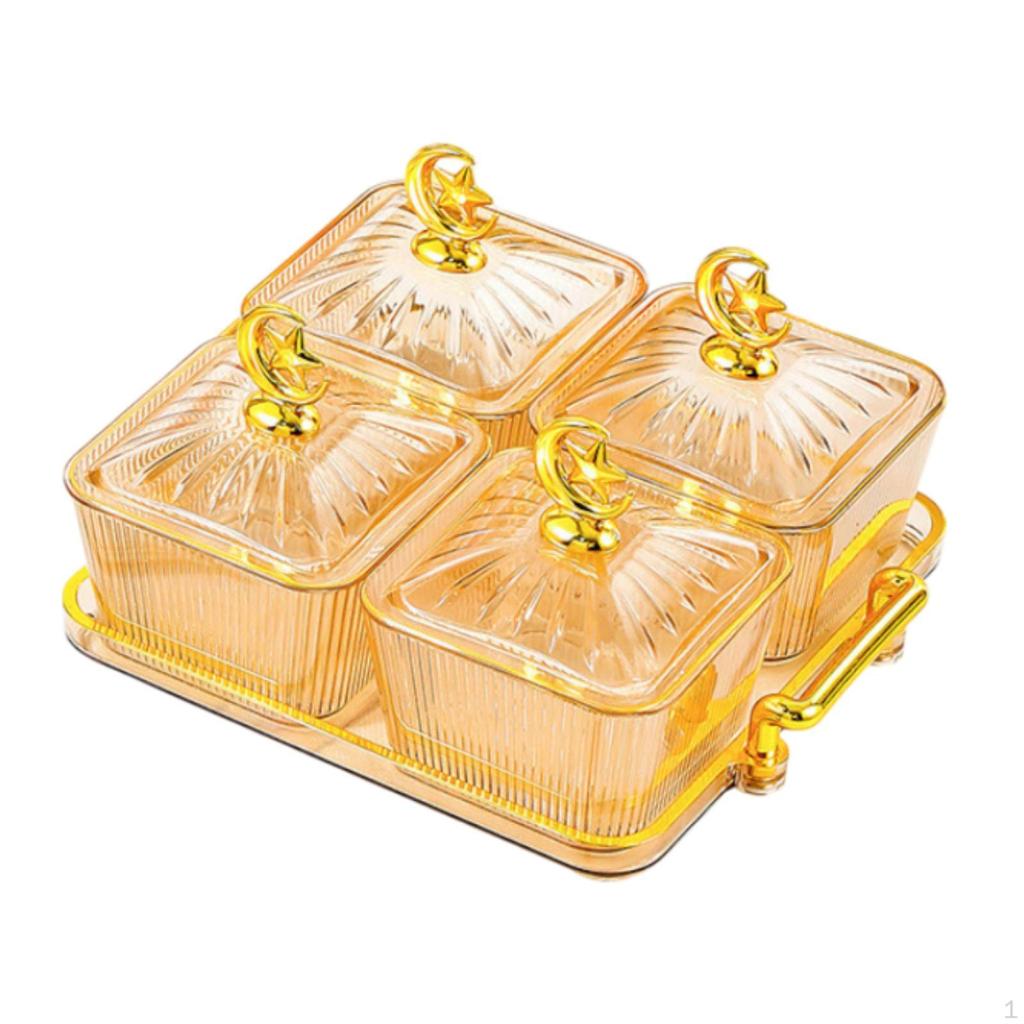 Разделенная сервировочная миска, тарелка для закусок, многофункциональная миска для конфет и орехов с крышкой, поднос для сухофруктов