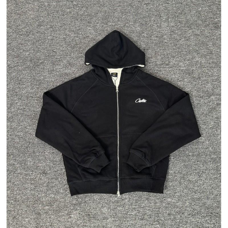 Corteiz Classic Ship Print Fleece Hoodie Sweatshirt Men Women Streetwear Loose Fit Casual Wear