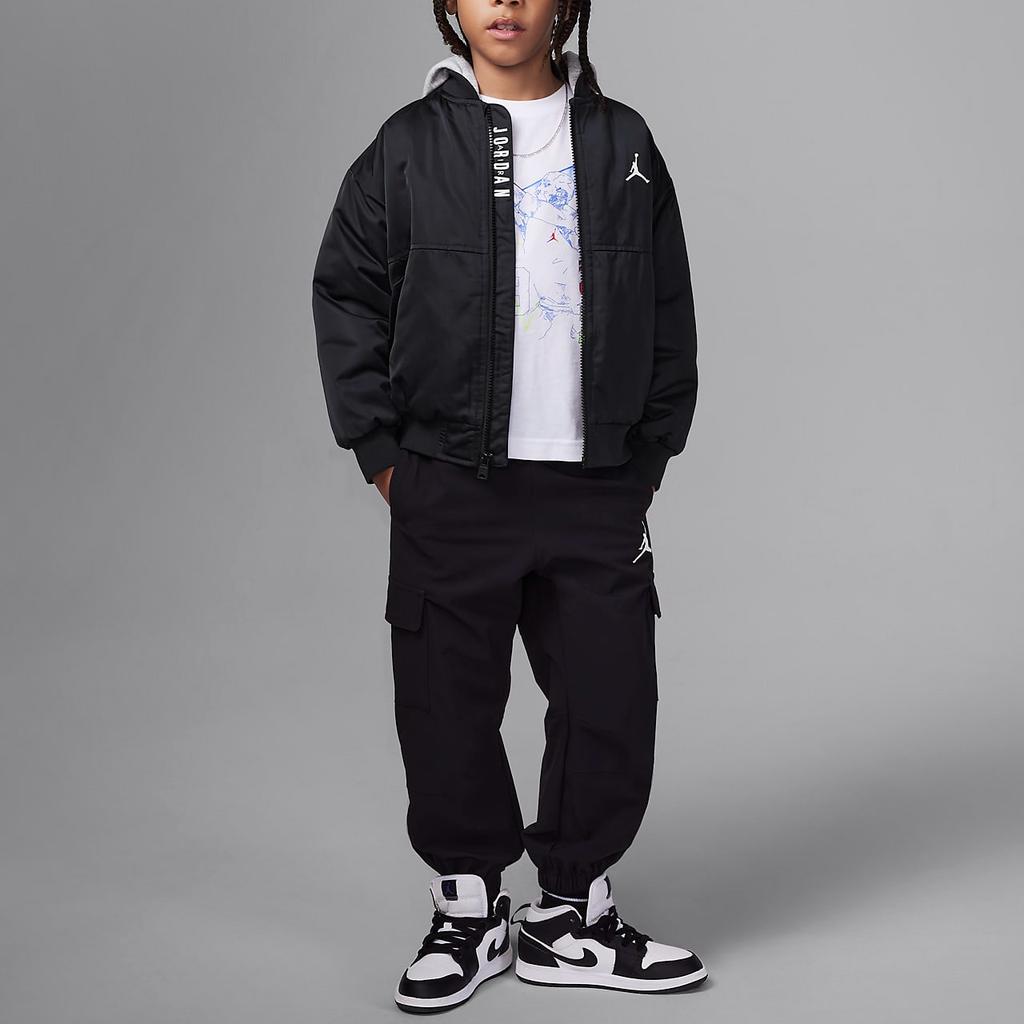 Jordan Повседневная теплая хлопковая куртка с капюшоном Детские куртки черного цвета HQ7064-010