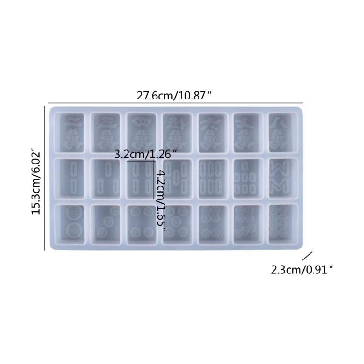 Форма для литья из эпоксидной смолы Маджонг Силиконовая форма для смолы для DIY-проекта Кулон