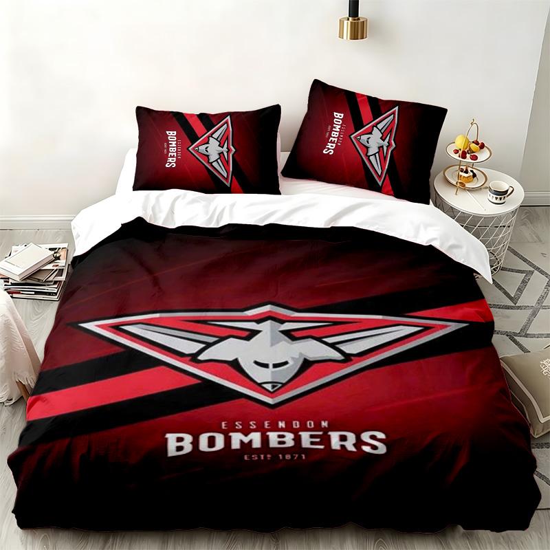 Essendon FC 3pc set Perfect for bedroom use Comfortable bedding set includes a duvet cover and two pillowcases Ideal birthday or Christmas gift