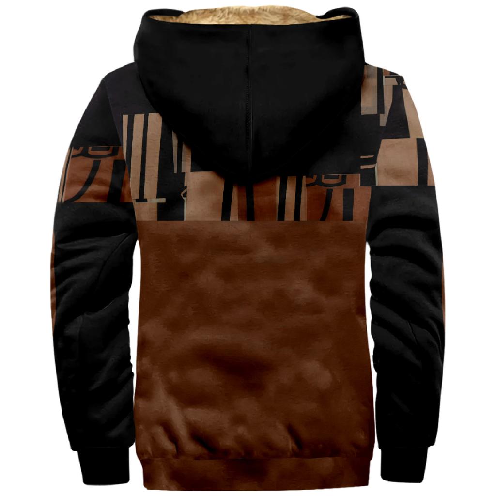 Мужской индивидуальный повседневный свитер на молнии с длинным рукавом и принтом, толстый хлопковый костюм, зимний костюм