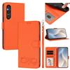 Happy Heart Pattern Magnetic Closure Vegan Leather Phone Case with Wrist Strap For Sony Xperia 5 V