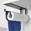 Держатель для рулона бумаги, вешалка для полотенец, прочная несущая способность, устойчивая к ржавчине, простая установка, не требующая перфорации, подвесная полка для хранения