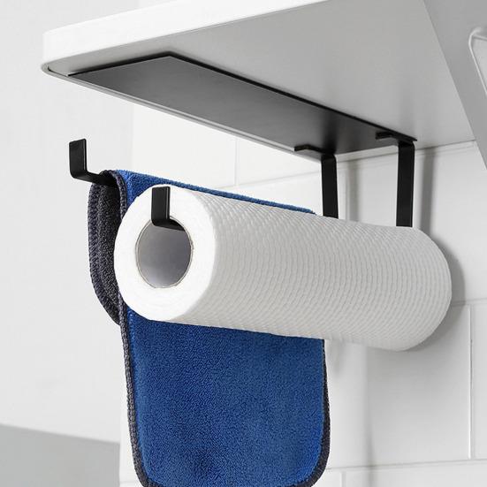 Держатель для рулона бумаги, вешалка для полотенец, прочная несущая способность, устойчивая к ржавчине, простая установка, не требующая перфорации, подвесная полка для хранения