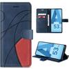 Folio Case - Booling - for Samsung Galaxy A53 5G - Two-tone Navy Blue-Red - Shockproof - Card Slots