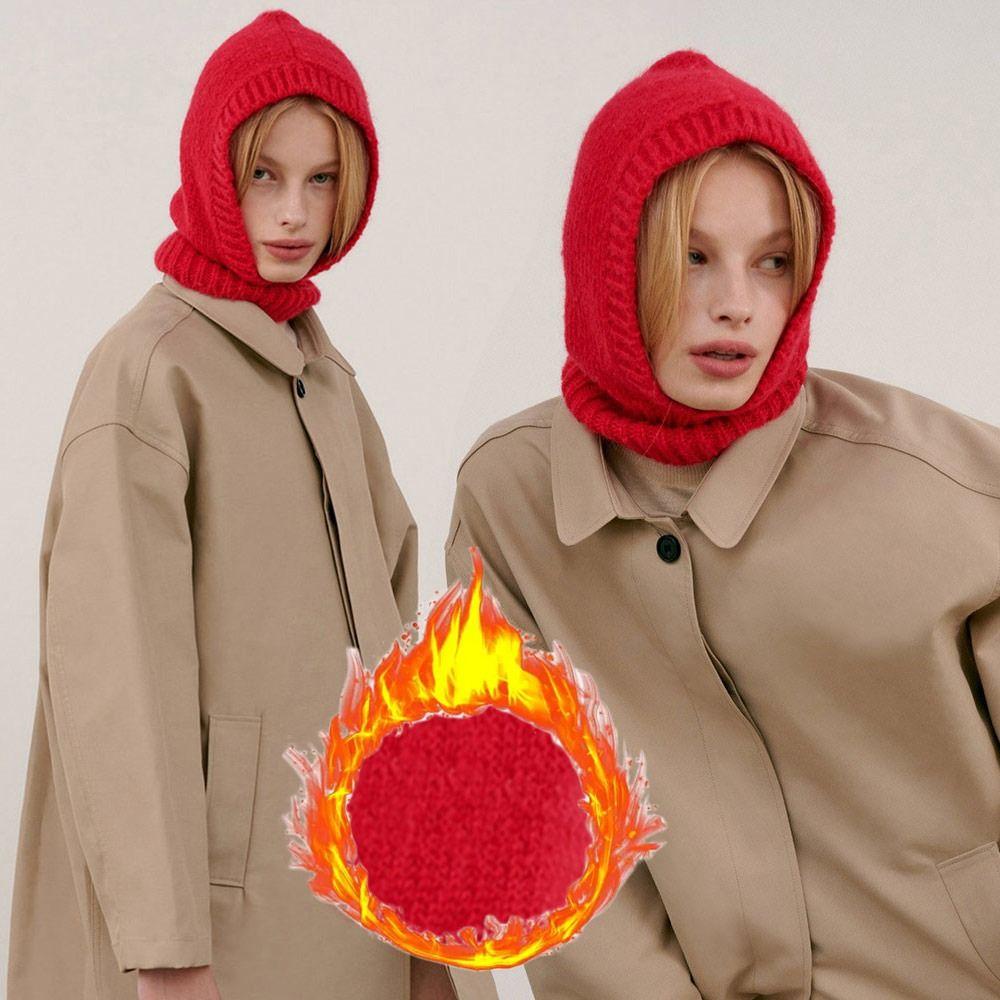 Мужская и женская теплая вязаная шапка с воротником-снудом, шапка-бини, шарф с капюшоном, шапка-балаклава