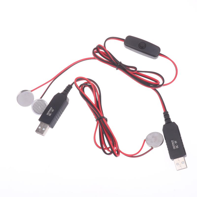 USB-кабель-зарядное устройство для поддельной батарейки Cr2032 с переключателями, кабель питания для часов, микрофона, игрушки, пульта ДУ