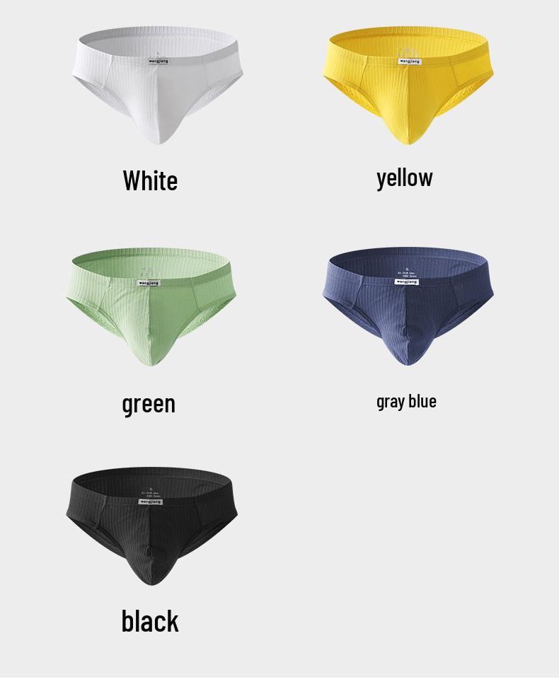 Мужские трусы-слипы в рубчик из хлопка - Сексуальные, дышащие и модные с U-выпуклой вставкой