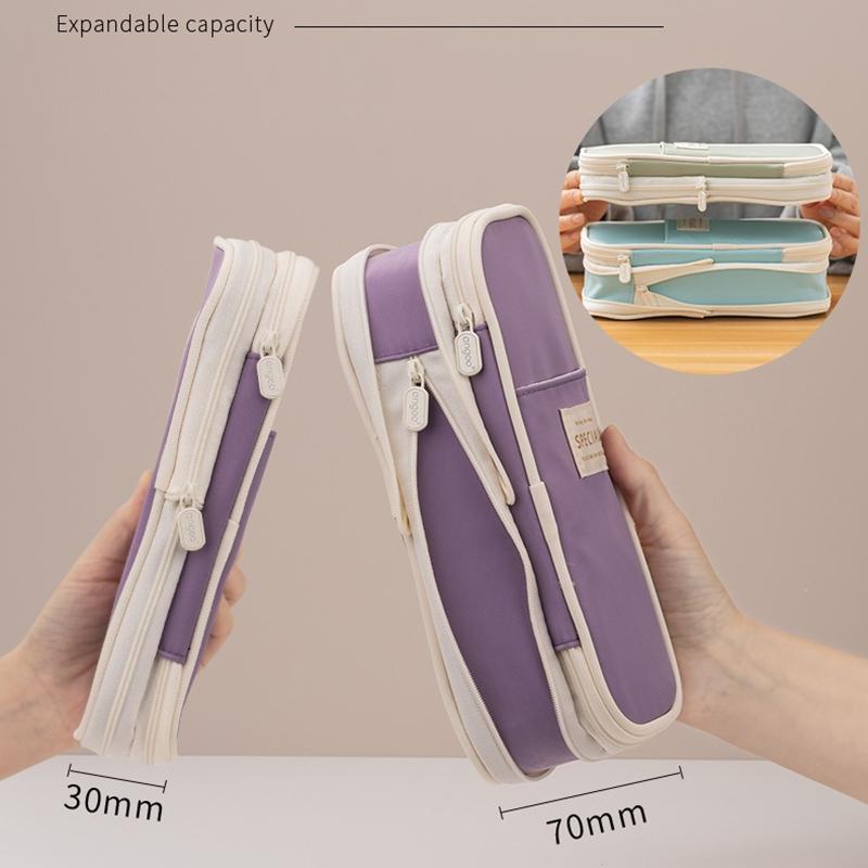 Расширяемый пенал Angoo, сумка для ручек, хит цвета, водонепроницаемый материал, сумка для хранения, карман для канцелярских принадлежностей, школы