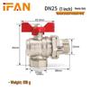 Copper Ball Valve DN15 - Internal/External Thread, 4/6 inch Floor Heating Manifold, Union Brass Valve