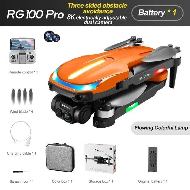 Новый профессиональный дрон RG100Pro, 8K ESC, двойная камера, HD, бесщеточный двигатель, интеллектуальный обход препятствий, аэрофотосъемка, радиоуправляемый самолет, квадрокоптер, игрушки