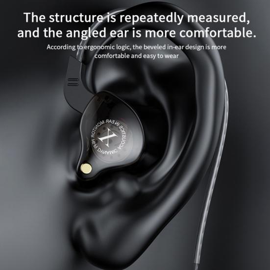 X2 3.5mm Universal Dual Moving Coil Quad-Core In-Ear HiFi Bass Wired Earphone