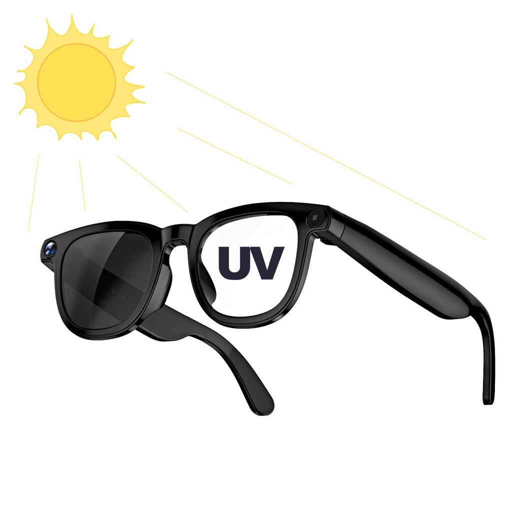 JS02PRO Smart AI Bluetooth Glasses: 12MP Camera, Video Recording, Translation, Object Recognition, Calls, Music.