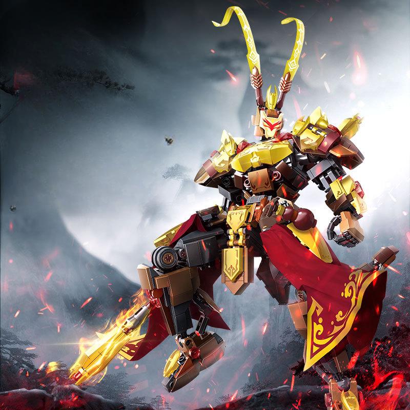 Конструкторы Monkey King и Nezha Mecha, совместимые с детскими сборными игрушками