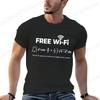 Men's Tops Mens Free WiFi T Shirt Funny Nerdy Math Equation Graphic Novelty Tee Short Sleeves Tops Street Short Sleeves Clothing