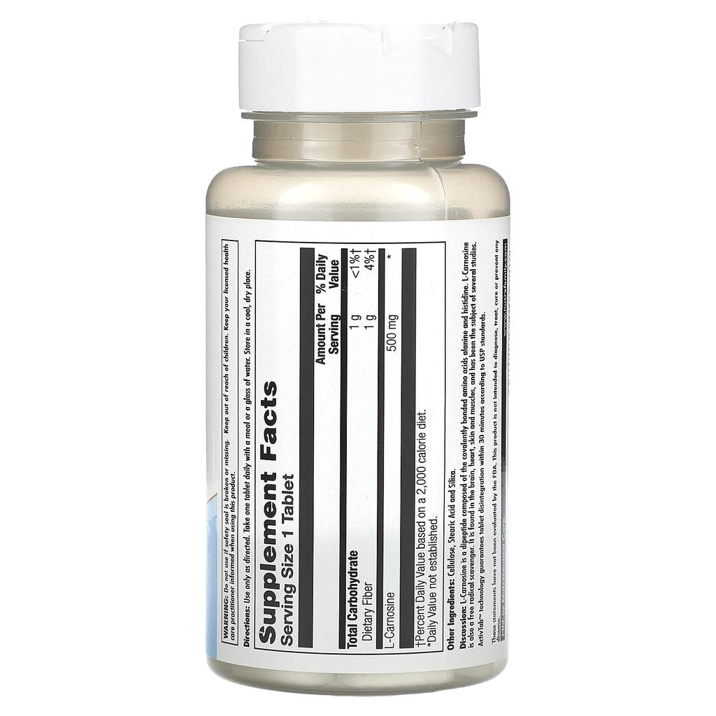 L-Carnosine, 500Mg, 30 Tablets