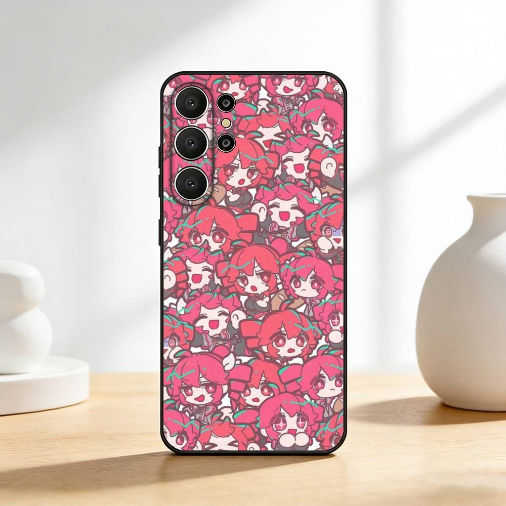 1 шт. Чехол для телефона K-Kasane T-Teto для Samsung S26, S25, 24, 23, 22, 30, 21, 10, 9, Ultra, Plus, Lite, FE Мягкий черный чехол