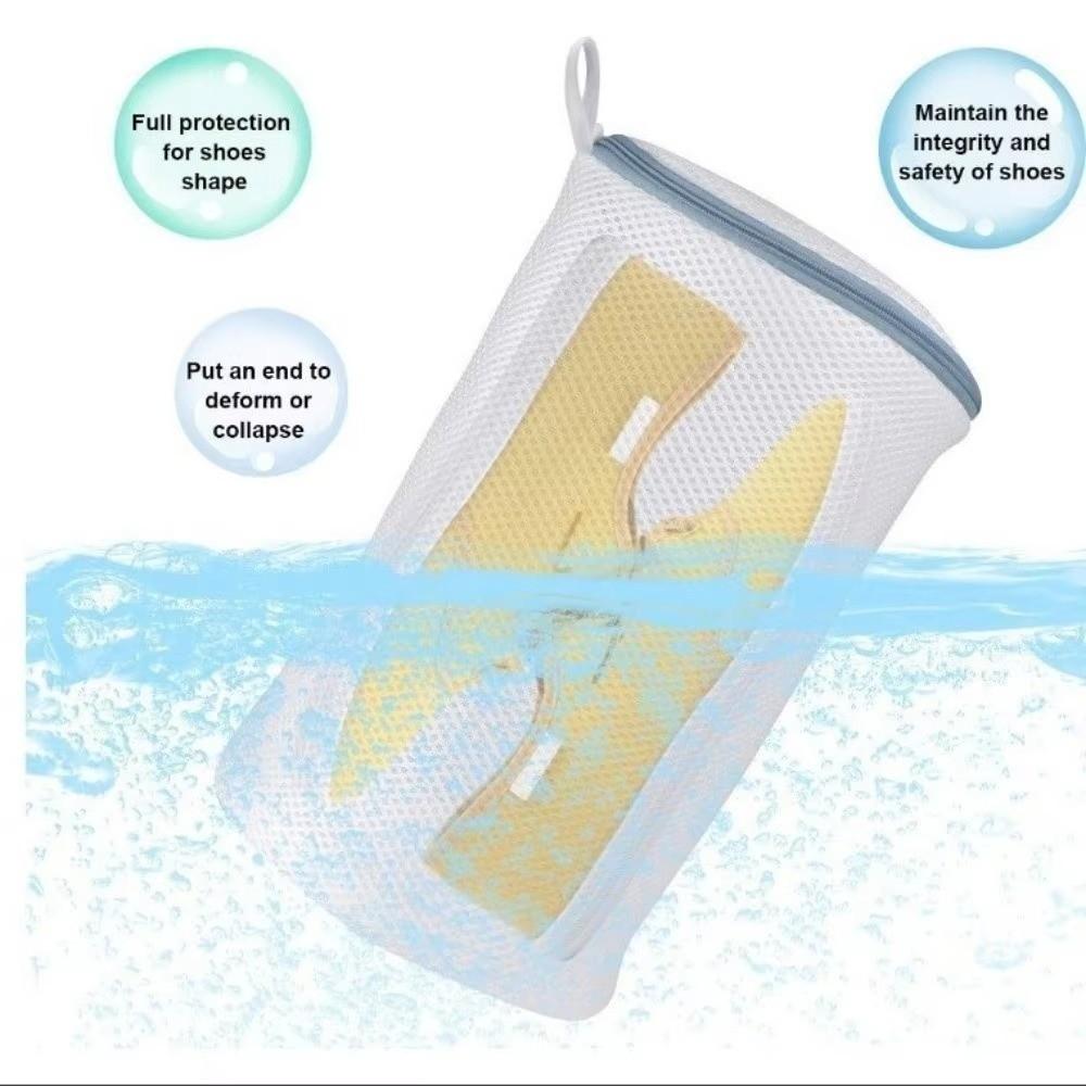 Durable Mesh Shoe Washing Bag Dacron Zipper Closure Laundry Bag Reusable Strong Washing Mesh Bags