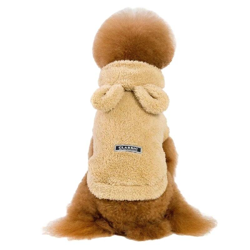 Теплая одежда для домашних животных для маленьких и средних собак, зимняя флисовая одежда с капюшоном для щенков, одежда для бульдога, ши-тцу, чихуахуа, йорка