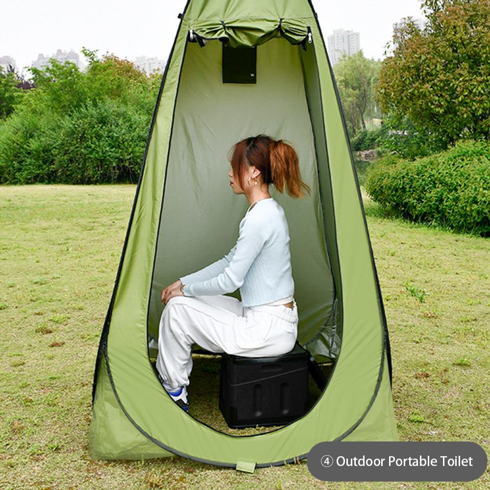 Портативный складной туалет, горшок для кемпинга на открытом воздухе с крышкой для кемпинга, пешего туризма, путешествий