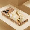 Золотой Агатовый Текстурный Позолоченный Чехол Для Телефона iPhone 17Air 17 16 15 14 13 12 11 Pro Max Plus 16E XR 7 8 Xs Стеклянная Крышка