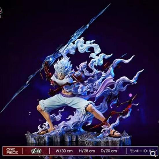 One Piece 28cm Nika Luffy Lightning Anime Action Figure Model