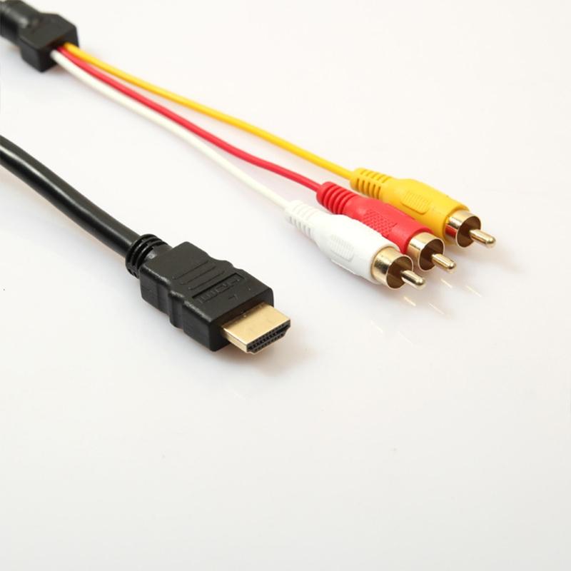 К RCA-кабелю, для HDMI-папы на 3 RCA-папы, видео/аудио AV-кабель, разъем-адаптер, передатчик для HDTV, 5 футов/1,5 м