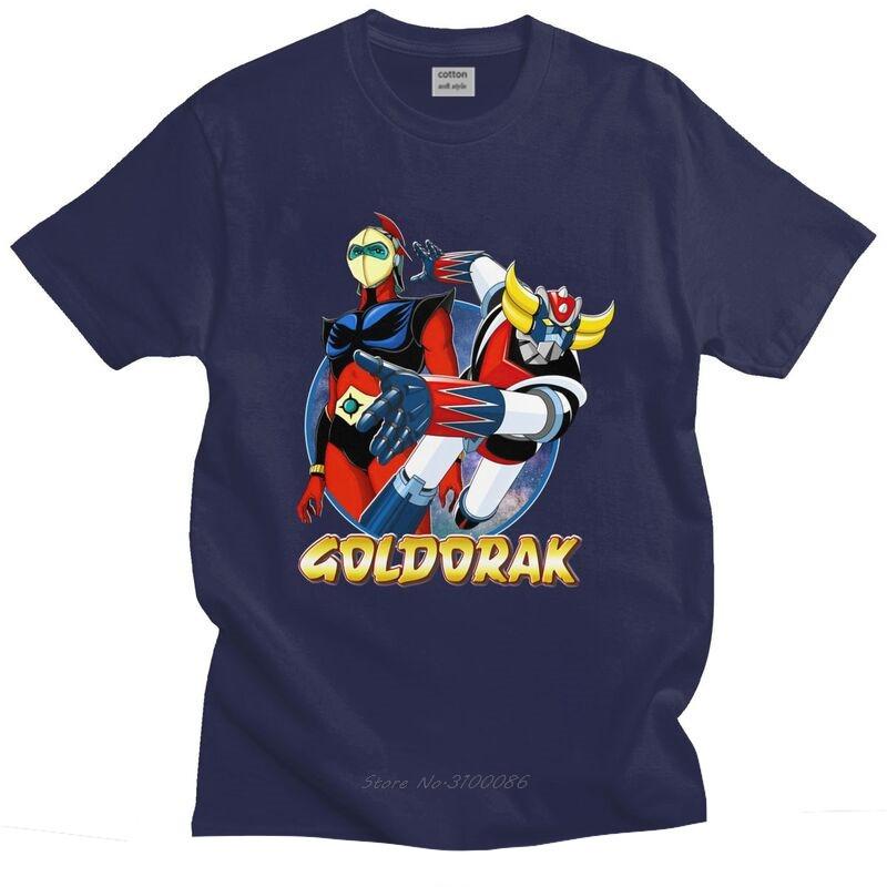 Футболка UFO Robot Goldorak Grendizer для мужчин, хлопковая футболка, городские футболки, с коротким рукавом, Акутарус Голдрейк, аниме-футболки, приталенная одежда