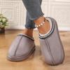 Furry Slippers Women Fall And Winter Indoor Home Warm Padded Monthly Shoes Thick Bottom Couple Cotton Slippers