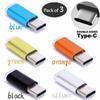 Sleek 3x Metal Micro Usb To Usb-c Type-c Sync Charger Adapter With Reversible Connector