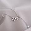 Fairy Style Fashion 925 Sterling Silver Jewelry Choker Butterfly Flashing Crystal Flower Clavicle Chain Necklaces XL118