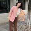 Sheep Wool Cotton Coat for Women, Autumn and Winter New Korean Style Thickened Round Neck Sheep Wool Jacket Cotton Padded Coat
