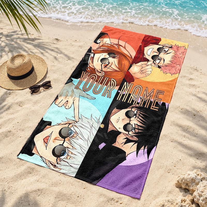 Jujutsu Kaisen Custom Name Beach towels also serve as bath towels summer essential a musthave for the outdoors the beach and the pool